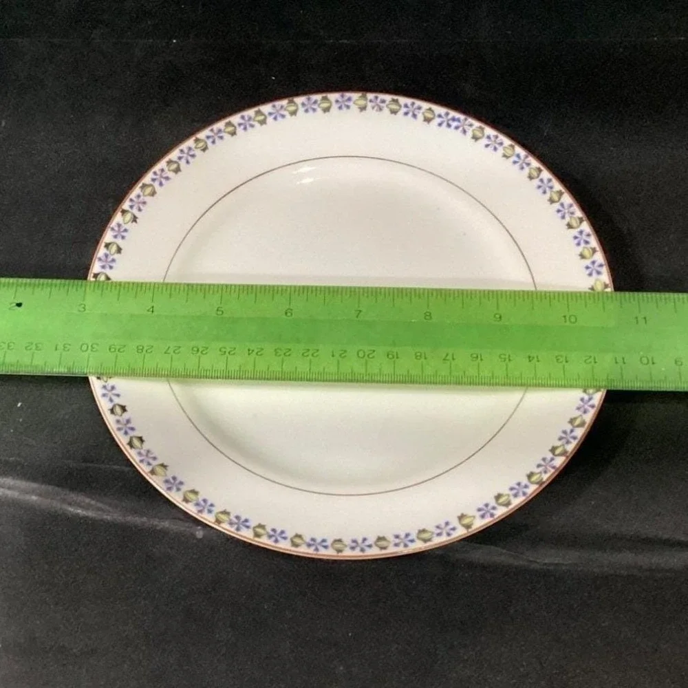 Noritake China Nippon Salad Plates, Set of 4,‎ Blue Cornflowers & Green Leaves